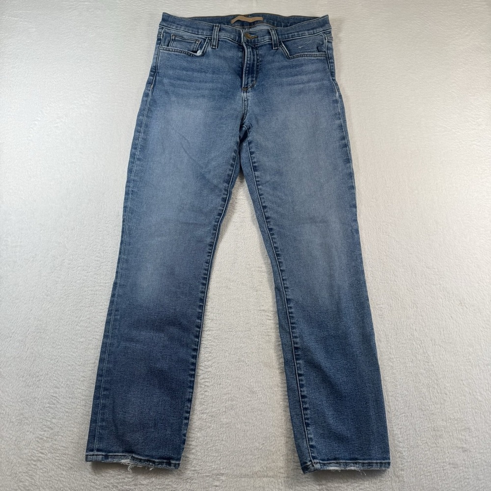 Joes Jeans The Lara Ankle Jeans Womens 27 Blue Mid Rise Cigarette Raw Hem Denim
